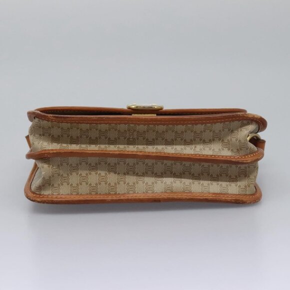 CELINE Macadam Canvas Shoulder Bag Beige Gold Auth - Picture 11 of 16